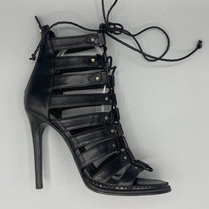 RARE - Roberto Cavalli Black Sandals in Leather (37)  - FL-SH-050